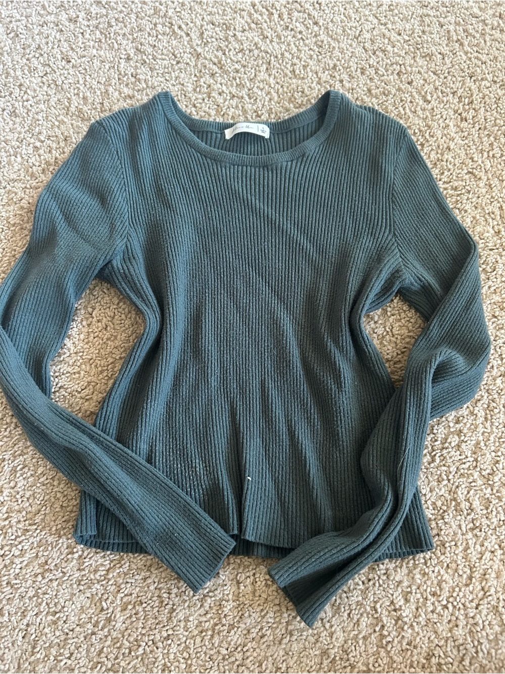 Active USA Ribbed Crewneck Top in Teal